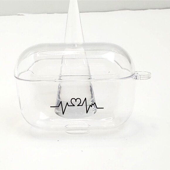 Airpods Pro Case Holder Clear Heart Pulse ECG - Picture 2 of 3
